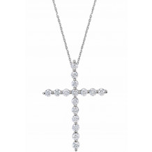 14K White 1 1/4 CTW Diamond Cross 18 Necklace - R4230760026P