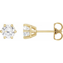 14K Yellow 5 mm SI2-SI3 1 CTW Diamond 6-Prong Wire Basket Earrings - 292366117P