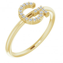 14K Yellow .08 CTW Diamond Initial G Ring - 1238346031P