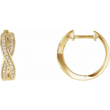 14K Yellow 1/5 CTW Diamond Infinity-Inspired Hoop Earrings - 65295860001P