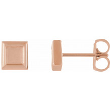 14K Rose Square Petite Earrings - 86659602P