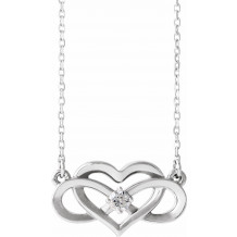 14K White 1/10 CTW Diamond Infinity-Inspired Heart 16-18 Necklace - 86677600P