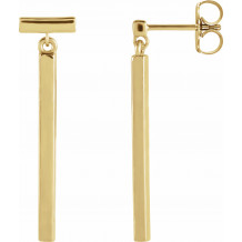 14K Yellow Articulated Bar Earrings - 87209107P