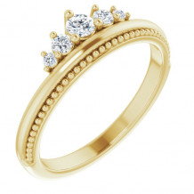 14K Yellow 1/5 CTW Diamond Stackable Crown Ring - 123818601P