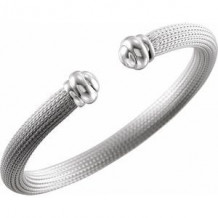 Sterling Silver Mesh Cuff 7.5" Bracelet