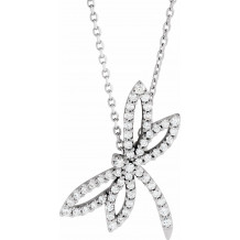 14K White 1/3 CTW Diamond Dragonfly 16 Necklace - 6712684401P