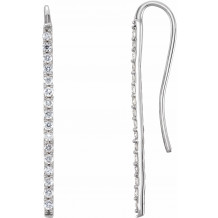 Platinum 1/3 CTW Diamond Bar Earrings - 65222860003P
