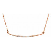 14K Rose 1/8 CTW Diamond Curved Bar 16 Necklace - 862916002P