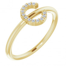 14K Yellow .05 CTW Diamond Initial C Ring - 1238346011P