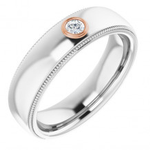 14K White & Rose 1/10 CTW Diamond Ring - 1232146004P