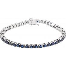 14K White Blue Sapphire Line 7 Bracelet - 65174260003P