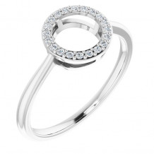 14K White 1/10 CTW Diamond Circle Ring - 65180760001P