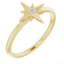 14K Yellow .03 CT Diamond Star Ring - 123521601P