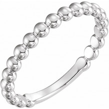 14K White 2.5 mm Stackable Bead Ring - 516081007P