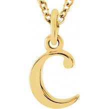 14K Yellow Lowercase Initial c 16 Necklace - 8578070006P
