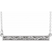 Platinum Sculptural-Inspired Bar 16-18 Necklace - 86703603P