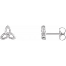 14K White Celtic-Inspired Trinity Earrings - R17025600P