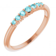 14K Rose Blue Zircon Stackable Ring - 72022627P