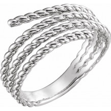 14K White Rope Ring - 51693101P