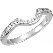 14K White 1/5 CTW Diamond Band for 5.2 mm Round Engagement Ring - 67711100P