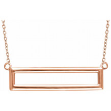 14K Rose Rectangle 16-18 Necklace - 65194960002P