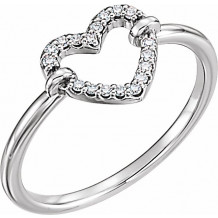 14K White .07 CTW Diamond Heart Ring - 122972600P