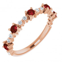 14K Rose Mozambique Garnet & 1/5 CTW Diamond Ring - 72051651P