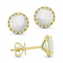 Madison L 14k Yellow Gold Mother Of Pearl & Diamond Earring - E1023MOPY