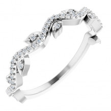 14K White 1/6 CTW Diamond Leaf Ring - 122916600P