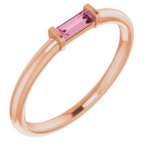 14K Rose Pink Tourmaline Stackable Ring - 122887621P
