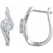14K White 5/8 CTW Diamond Earrings - 65222160000P