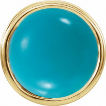 14K Yellow Turquoise Bezel-Set Single Earring - 2000316603P