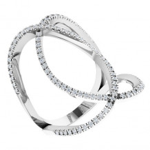 14K White 3/8 CTW Diamond Freeform Ring - 65187760001P