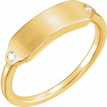 14K Yellow .03 CTW Diamond 18x5 mm Rectangle Signet Ring - 122976601P