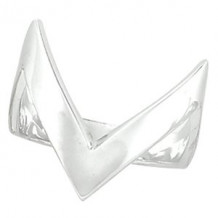 14K White V Shaped Ring - 51916363P