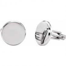 Stainless Steel 18.5 mm Engravable Round Cuff Links