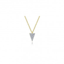 14K Yellow Gold Diamond PavÃ© Triangle Pendant Necklace
