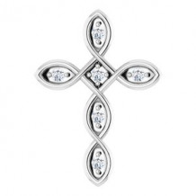 Sterling Silver 1/10 CTW Diamond Cross Pendant