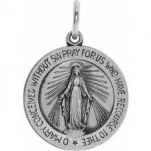 Sterling Silver 18 mm Miraculous Medal