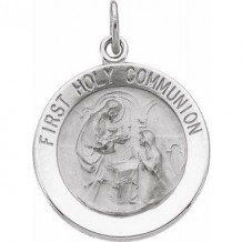 Sterling Silver 18 mm First Communion Medal