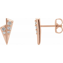 14K Rose 1/6 CTW Diamond Geometric Earrings - 86842602P