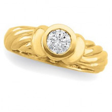 14K Yellow 1/2 CTW Diamond Round Engagement Ring. Size 6