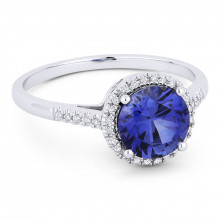 Madison L 14k White Gold Created Sapphire & Diamond Ring - R1065BCW