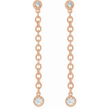 14K Rose 1/5 CTW Diamond Bezel Set Chain Earrings - 65346360002P photo 2