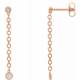 14K Rose 1/5 CTW Diamond Bezel Set Chain Earrings - 65346360002P photo