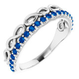 14K White Blue Sapphire Infinity-Inspired Stackable Ring - 72003600P photo