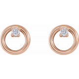 14K Rose .06 CTW Diamond Circle Earrings - 86688602P photo 2