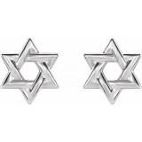 14K White Star of David Earrings - 86739600P photo 2