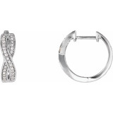 14K White 1/5 CTW Diamond Infinity-Inspired Hoop Earrings - 65295860002P photo