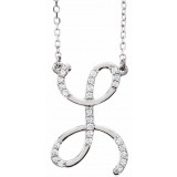 14K White 1/10 CTW Diamond Initial L 16 Necklace - 67399122P photo